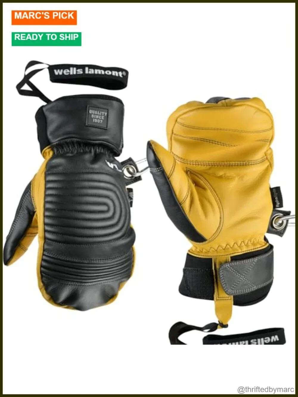 Insulated Water-Resistant Leather Winter Mittens for Skiing Snow Sports
